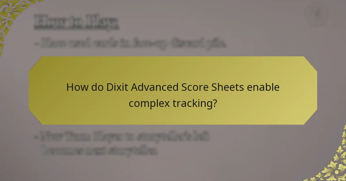 How do Dixit Advanced Score Sheets enable complex tracking?