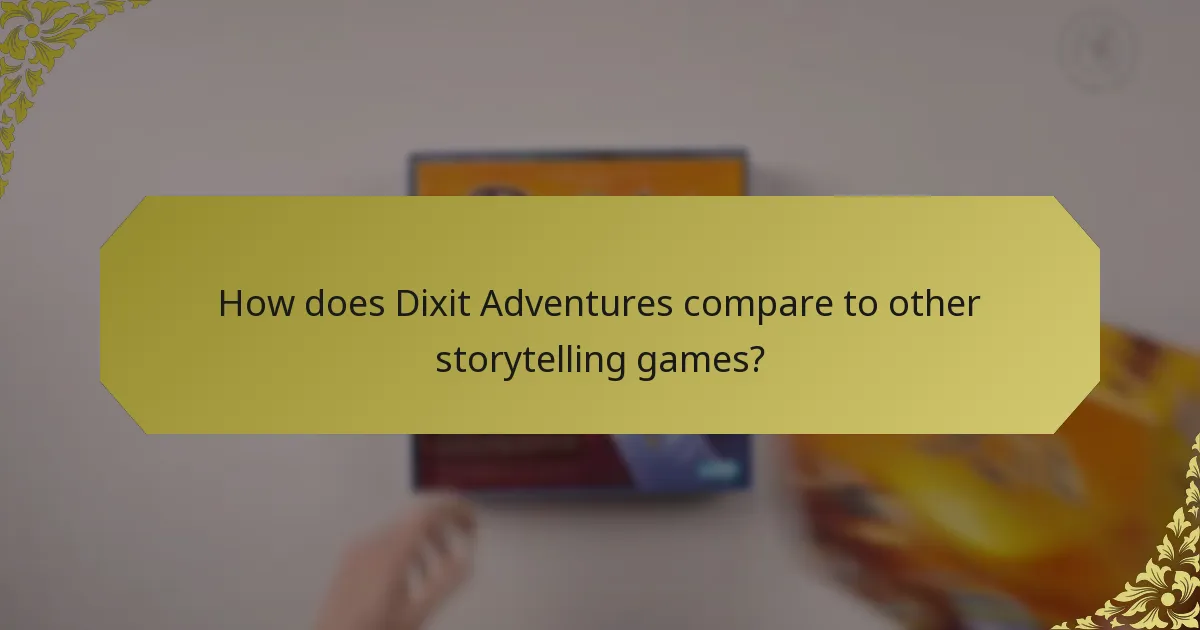 How does Dixit Adventures compare to other storytelling games?
